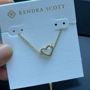 Kendra Scott Gold and White Heart Necklace